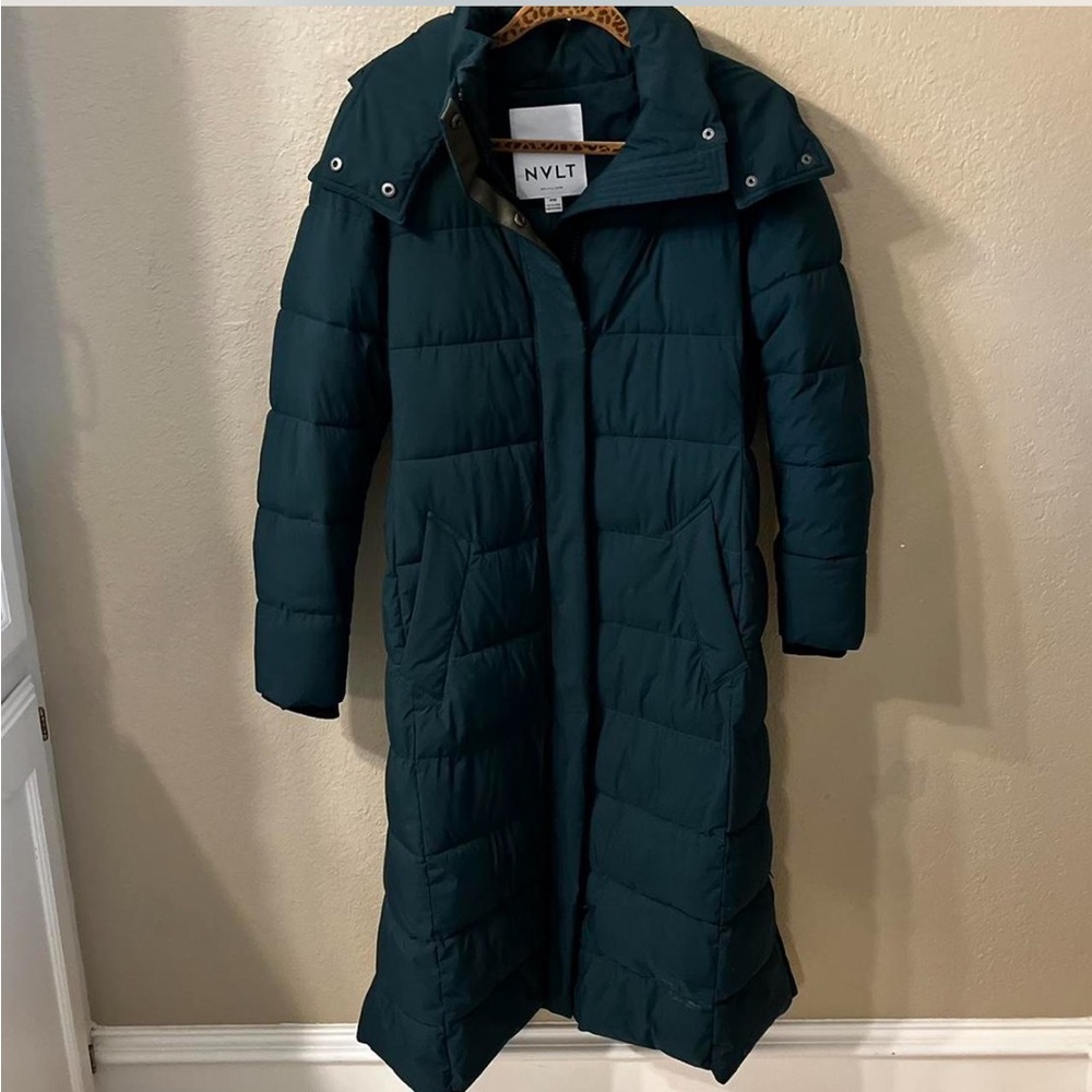 NVLT Emerald Green Long Puffer Jacket - size M